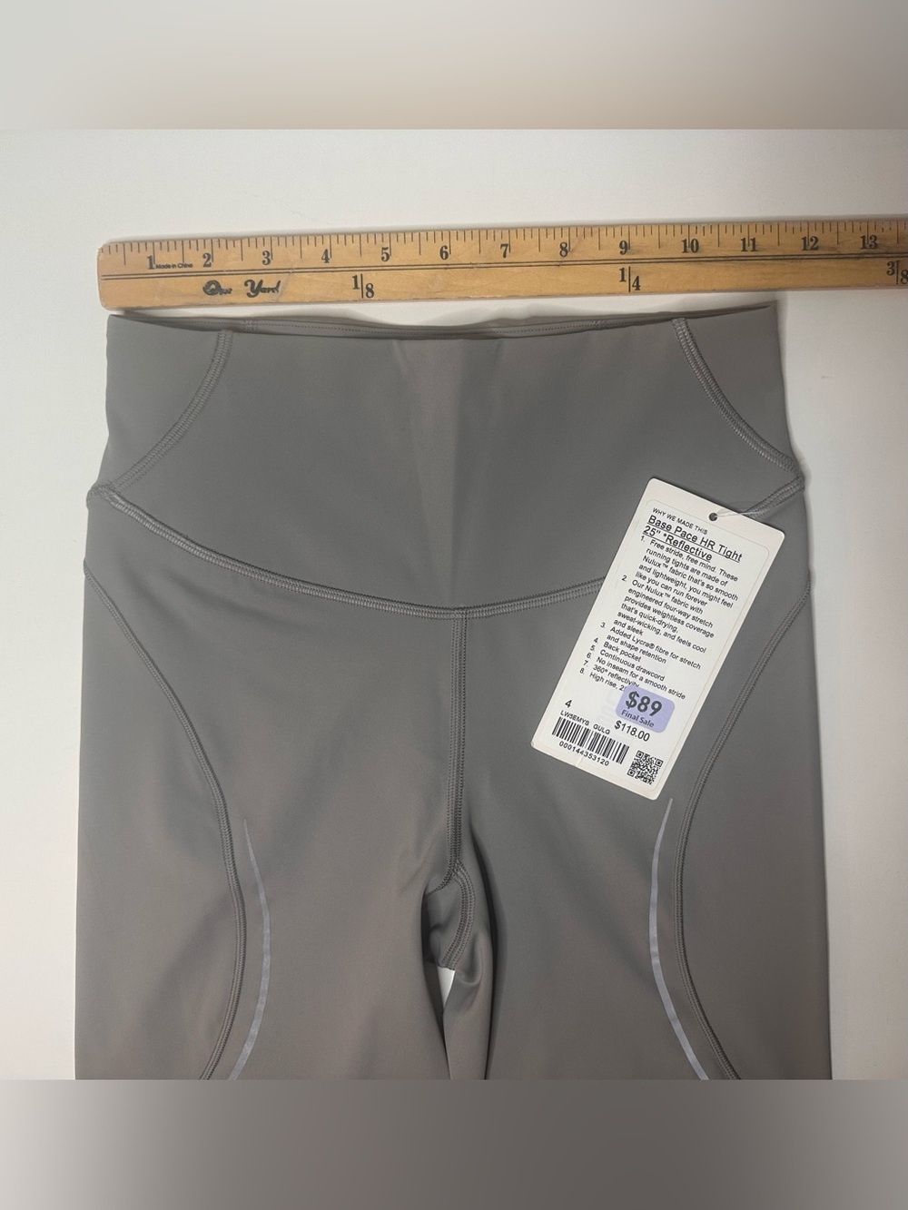 NWT Lululemon Athletica Base Pace HR Tight 25” Reflective Gray Size 4 - Picture 6 of 9